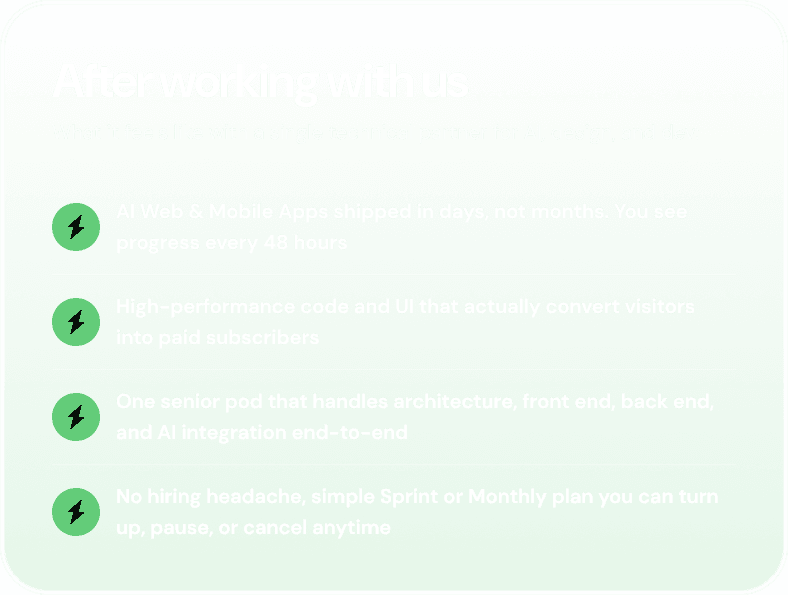 After working with us