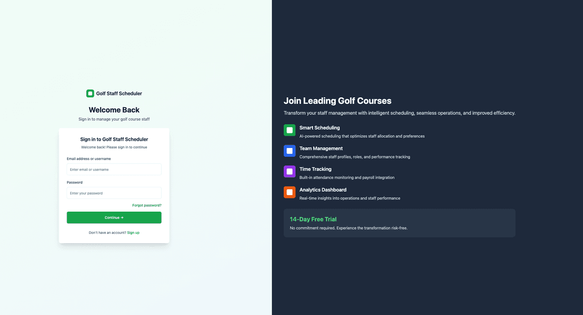 Golf Staff Scheduler (New 2026 Project)